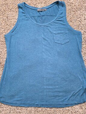 prAna Foundation Scoop Neck Pocket Tank Top Heather Teal L